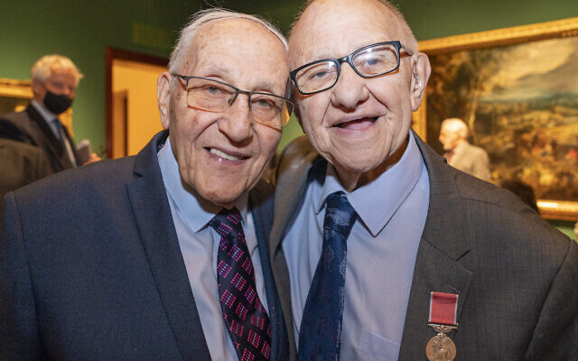 Holocaust survivors Manfred Goldberg and Zigi Shipper (right) attend an exhibition at The Queen's Gallery, Buckingham Palace, London, of 'Seven Portraits: Surviving the Holocaust', which were commissioned by the Prince of Wales to pay tribute to Holocaust survivors. Picture date: Monday January 24, 2022.