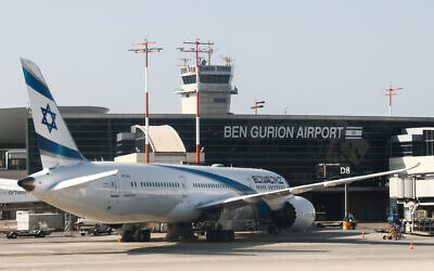 El Al plane is seen at the Ben Gurion International Airport in Tel Aviv on December 31, 2022. (Photo by Jakub Porzycki/NurPhoto)NO USE FRANCE