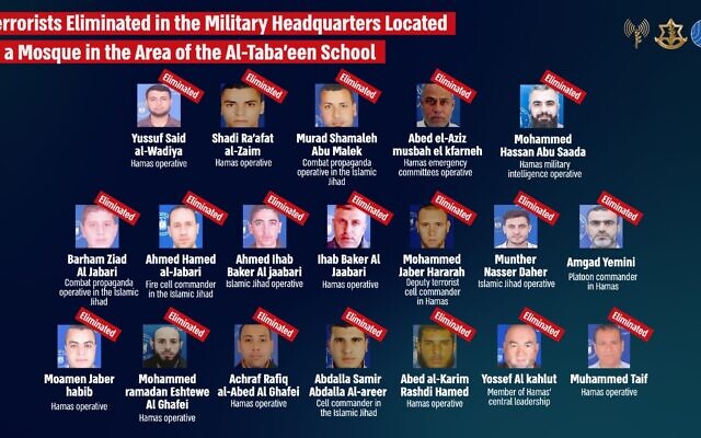 Some of the 31 terrorists killed by Israel in the recent school bombing