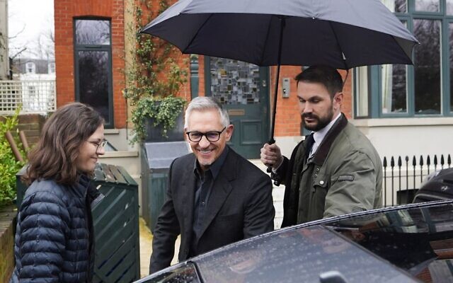 Gary Lineker outside his home on Saturday.