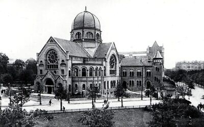 The Bornplatz Synagogue in Hamburg, Germany, once held 1,200 congregants before it was destroyed in Kristallnacht. (Wikimedia Commons)