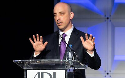 Anti-Defamation League CEO Jonathan Greenblatt speaks at the group's 2018 National Leadership Summit in Washington, D.C. (Michael Brochstein/SOPA Images/LightRocket via Getty Images via JTA).