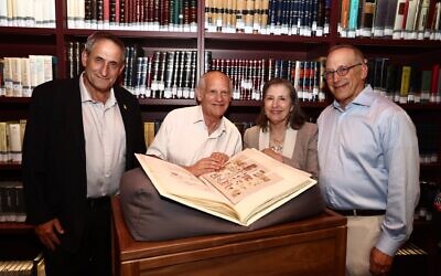 Moss Haggadah dedication - Sallai_Meridor-David_Moss-Trudy+Bob_Gottesman-Photo-Dor Pazuelo