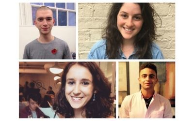 Top: Josh Holt, Grace Diamond, and bottom: Kathryn Rose, Dan Rafaeli, are four of the new UJS recruits