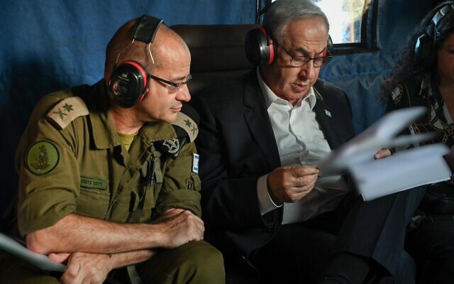 Prime Minister Benjamin Netanyahu holding a security assessment. Photo: Ma'ayan Toaf (GPO)