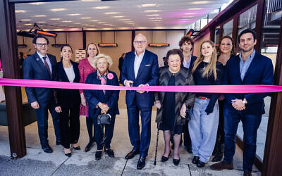 CEO Raymond Simonson JW3, Dame Vivien Duffield DBE and Sir Lloyd Dorfman CBE and his family