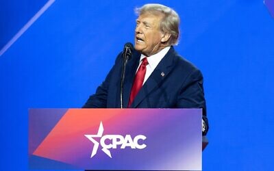 Donald J. Trump, 45th President of the United States speaks at the CPAC Washington, DC conference at Gaylord National Harbor Resort & Convention Center in National Harbor, Maryland, March 4, 2023. (Lev Radin/Pacific Press/LightRocket via Getty Images)