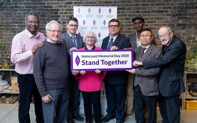 Survivors of the Holocaust and recent genocides, including Safet (third from the left) with Olivia Marks-Woldman, HMDT Chief Executive, and Laura Marks, HMDT Chair.



Credit: Holocaust Memorial Day Trust.