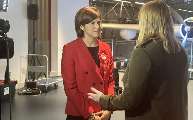 New MP Sarah Sackman gives broadcast intervew after her victory in Finchley and Golders Green