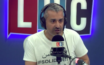 Maajid Nawaz speaking on his LBC show