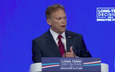 Grant Shapps gives speech in Manchester