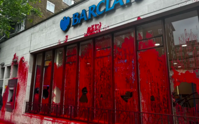 St John's Wood branch of Barclays Bank after attack by anti-Israel activists